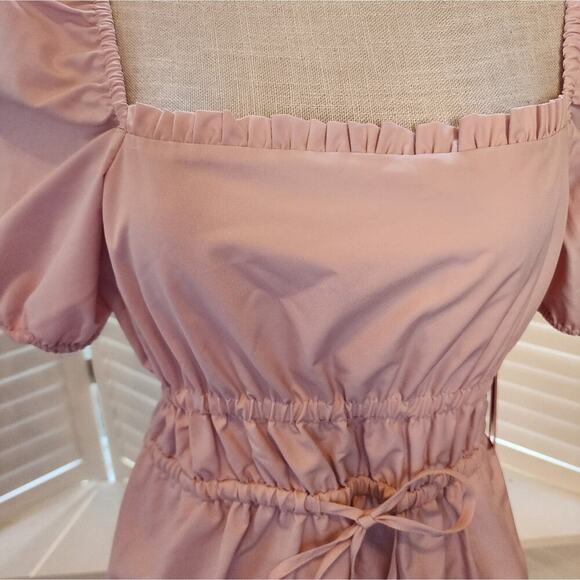 LDT BY ALEX + MICHAEL TOCCIN NEW BLUSH PUFF SLEEVE DRESS SIZE 4 - Picture 3 of 11